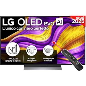 LG OLED evo AI G5 TV 48 pollici, Smart TV 4K, Base da appoggio inclusa, Processore α11 Gen2, Brightness Booster, webOS con AI, Dolby Vision e Atmos, VRR e GSYNC 4K@144Hz, OLED48G56LS 2025