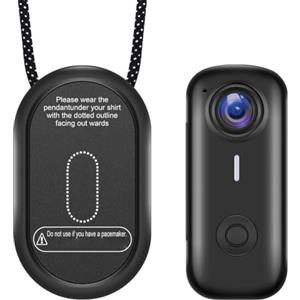 MeevrgR Mini action cam magnetica 2K, registrazione in loop, con sensore di movimento e ricarica rapida USB C, impermeabile per casco da moto e auto (nero)
