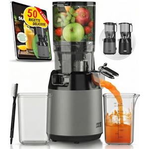 LEBENLANG Estrattore frutta e verdura - Incl. ricettario & grande apertura da 130 mm I 100% senza BPA I Slow Juicer machine Estrattori di succo a freddo I Centrifuga melograno Estrattore Succo Succhi