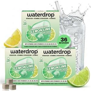 waterdrop MICRODRINK waterdrop® LIMONE LIME - 36 cubetti waterdrop per acqua dal gusto frizzante di Lime e Lemon Soda - insaporitore acqua senza zucchero - alternativa a acqua aromatizzata, sciroppi, cubetti per bevande