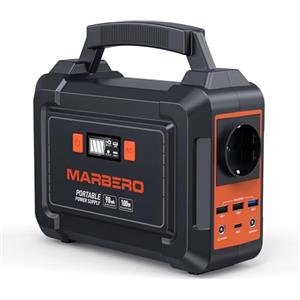 MARBERO 26400mAh Centrale Elettrica Portatile 98Wh Campeggio Generatore di Corrente Power Bank con Presa CA 150W Max 220V CA, CC, USB QC3.0, Torcia LED per CPAP Casa Campeggio Emergenza Backup