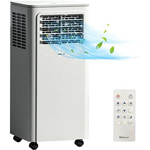 SHINCO 7000BTU Condizionatore Portatile con Funzione 3 in 1, Aria Condizionata, Deumidificatore, Ventola, Modalità Sleep, 2,1Kw, Per max 18㎡, Telecomando, Timer 24h, Kit Finestre