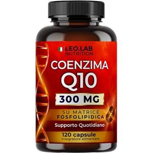 L.E.O LAB Coenzima Q10 300mg ad Alto Dosaggio 120 Capsule (4 Mesi di Scorta) - Integratore Q10 Made in Italy