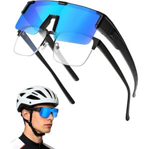 MELLIEX Sovraocchiali da Sole Polarizzati, Occhiali Sportivi Uomo Donna Ultralegger TR90-Telaio Protezione UV400 per Ciclismo, Motociclismo, Corsa, Sci, Alpinismo, Pesca