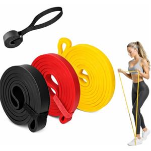 Generico Set 3 Bande Elastiche Fitness con Ancora Porta, Elastici Allenamento Resistenza Bassa Media Alta, Bande Elastiche Palestra Casa per Glutei Braccia Gambe, Elastico Fitness Uomo Donna