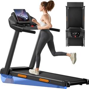 UMAY Tapis Roulant Salvaspazio con Inclinazione 15%, Tapis Roulant Elettrico 12KM/H, Tapirulan Pieghevole da Casa con Motore da 3.0 HP e Display LED, Carico Massimo 136KG