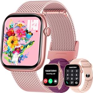 Doomixs Orologio Smartwatch Donna Fitness Watch: 1.83" Schermo Smart Watch con Chiamate Bluetooth Risposta Vivavoce 100+ modalità Sport Frequenza Cardiaca da Polso Activity Tracker Contapassi per Android iOS