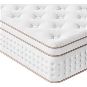 Vesgantti 120x190cm Materasso una Piazza e Mezza Ibrido, Molle Insacchettate Indipendenti con Supporto Bordo e Isolamento Movimenti, Certificato OEKO-TEX, Altezza 30 cm, Box-Top6 Serie