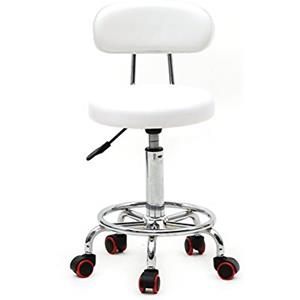 Alightup Sgabello da ufficio, sgabello a rotelle professionale con schienale girevole a 360°, sedia a rotelle, altezza regolabile per salone di massaggio, cucina, ufficio, clinica, pub, cucito