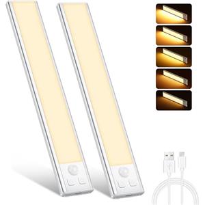 Ylatoial Luce Armadio LED, Armadio Led con Sensore di Movimento, USB Ricaricabile Magnetica Lampada, Dimmerabile Luce Led Sottopensile per Cucina Scale Corridoio Bagno Garage