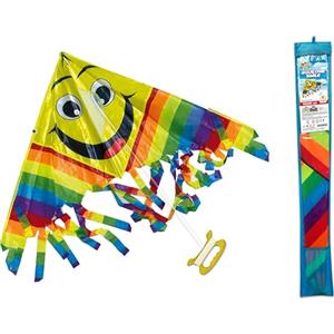 Teorema Giocattoli Teorema - Aquilone Arcobaleno Smile, con Maniglia, Facile da Montare, Misure 110x80cm