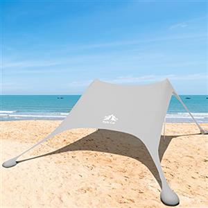 Night Cat Tenda da Spiaggia Baldacchino Parasole UPF 50+ Protezione UV con pali alluminio ancoraggio sabbia per cortile parco spiaggia