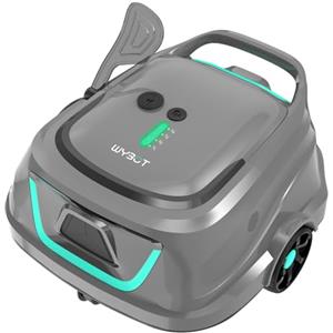 WYBOT A1 Robot Piscina Fuori Terra Intelligente, 120 Minuti Autonomia, Sistema Doppia Turbina, 100㎡ per Famiglie, Esperto Pulizia Fondo Piscina, Verde Grigio Chiaro