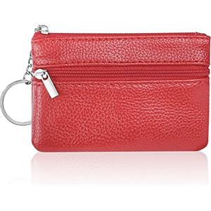 Aucuu Portafoglio in Pelle Donna, Mini Portamonete Con Portachiavi