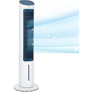 KLARSTEIN Condizionatore Portatile 5in1, Climatizzatore Portatile Senza Tubo, Raffrescatore d'Aria 360m³/h, Aria Condizionata Portatile 50W, Serbatoio da 4L, Silenzioso con Timer e Night Mode, Bianco