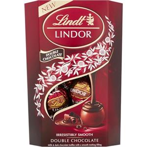 Lindt Lindor - Scatola doppia per tartufi al cioccolato, circa 16 palline, 200 g, con un ripieno di fusione liscia, regalo per Pasqua, compleanno, celebrazioni, congratulazioni