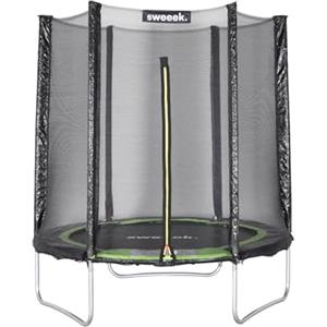 sweeek Trampolino 180cm con Rete di Protezione, Cassiopea, Verde, 183x183x54 cm