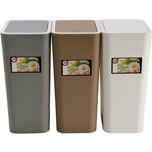 LEGA Pattumiera con Coperchio Push 10 litri - Elegante e Sostenibile, Multicolore