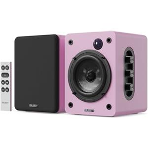 Majority D50X altoparlanti | casse attive amplificate coppia 2.0 da 60W per PC | Hi-Fi con HDMI ARC e AUX | casse acustiche da scaffale Bluetooth 5.3 | Monitor Studio in fibra di carbonio (Rosa)