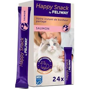 Feliway Happy Snack per Gatti al Salmone - 24 Sticks da 15 g, Snack Calmante e Irresistibile