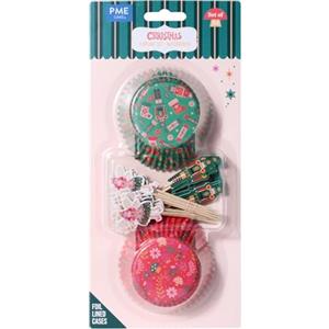 PME Natalizi Set di 24 Pirottini & Decorazioni per Cupcake - Schiaccianoci