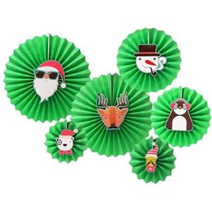 YUNZHISHIYE Set Di Decorazioni Per Ventagli Carta, Decorazione Natalizia Messicana, Adatto Per Feste, Matrimoni, Natale, Ringraziamento, Halloween (Natale Verde Scuro)