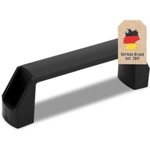 INTIRILIFE Impugnatura in plastica Intirilife interasse fori 120 mm nero - maniglia di ricambio universale per valigie, cassette degli attrezzi, cassetti, alloggiamenti, casse e mobili -robusta,facile da montare
