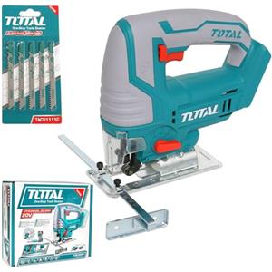 TOTAL - Seghetti Alternativi 20V | Velocità 2400rpm | Taglio Metallo/Legno 8mm | 5 Lame Incluse | Amig Cesoia Potatura | Ruote per Trabattello con Freno | Senza Batterie e Caricatore
