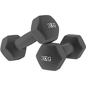 FFitness Coppia Manubri Fitness in Casa (2 x 3 kg) Presa antiscivolo Set Pesi per Palestra Aerobica Pilates Yoga