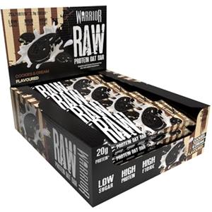 Warrior Raw Protein Flapjack - Barrette Proteiche ad Alto Contenuto di Fibre e Proteine, Basso Zucchero, Spuntino Energetico (Cookies & Cream)