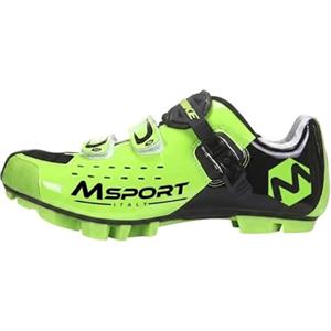 Msport Scarpe MTB Ciclismo Mountain Bike Professionali Traspiranti per Uomo e Donna, compatibili Pedali SPD - Verde 42 EU