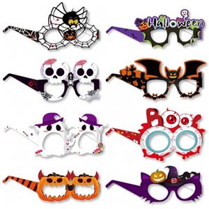 WOFEU 8 pezzi occhiali carta Halloween per bambini adulti Divertenti bomboniere Photo Booth Puntelli Accessori per costumi Decorazioni per feste di Halloween