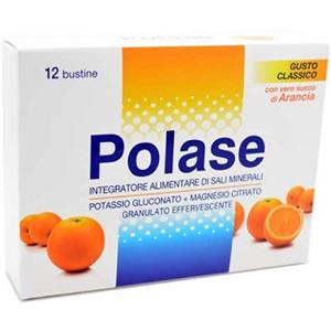 Polase Integratore Alimentare Effervescente Gusto Arancia - 12 Bustine Senza Glutine con Potassio e Magnesio