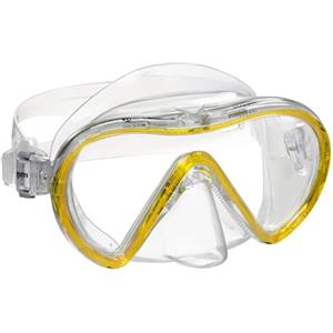Mares Stream - Maschera subacquea per adulti mono-lente temperata, profilo basso, faciale in siliter e fibbie EZ Adjust 360°