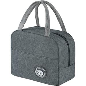Jewan Piccola Borsa Termica 6L Frigo Porta Pranzo, Borsa per Ufficio, per Escursionismo, Picnic All'aperto, Barbecue (Grigio)