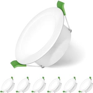 Jaenmsa Faretti Led da Incasso per Cartongesso 230V, 8W Foro Φ 75-85mm, IP44, Non Dimmerabile, Faretti LED Soffitto, Bianco Freddo 6500K, Set di 6