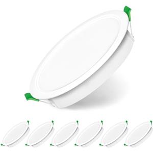 Jaenmsa Faretti Led da Incasso per Cartongesso 230V, 12W Foro Φ 125-135mm, IP44, Non Dimmerabile, Faretti LED Soffitto, Bianco Freddo 6500K, Set di 6