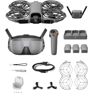 DJI Neo 2 Combo Motion Fly More Bundle con accessori, drone 4K per principianti con RC Motion 3 e Goggles N3, trasmissione stabile con transceiver digitale, volo FPV, 3 batterie (Neo 2 Motion)