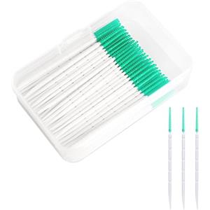 EUZUXU 200 Pezzi Scovolini Dentali, Silicone Scovolino Interdentale Scovolino Denti Morbido, Set di Spazzolini Interdentali Silicone per Residui di Cibo, per Pulizia dei Denti (Verde)