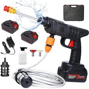 DXHGHYGL Idropulitrice a Batteria 21V 15000MAH con 2 Batterie,Idropulitrice Portatile Professionale con Cassetta Degli Attrezzi per Auto,Terrazza e Giardino di Pavimenti e Esterni (Nero)