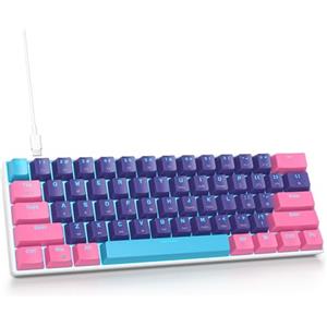 SbocKeeb Tastiera da gaming 60%, Wired RGB Tastiera meccanica America QWERTY, Mini 61 tasti USB Tastiera Anti-Ghosting per PC Gamer Typist, GS61 RGB-61 Meitao