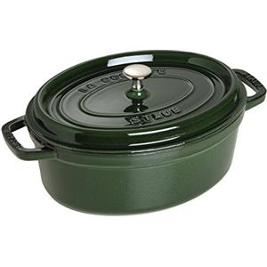 STAUB La Cocotte Casseruola Ovale in Ghisa Verde Basilico 32 cm - Adatta per Forno e Induzione