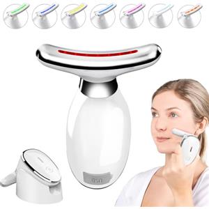 Yeelan Massaggiatore viso elettrico a 7 colori, 45 °C, antirughe, cosmetico, rassodante viso, tecnologia EMS
