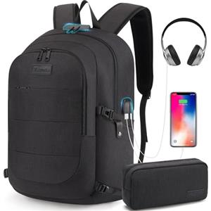 Tzowla Zaino Porta PC Universitari Uomo e Donna,Zaino da Viaggio Impermeabile Antifurto di Ricarica USB e Serratura per Notebook/Computer Accessori da 14,3/15,6 Pollici
