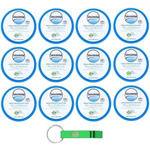 Beni Culinari Leocrema Crema Idratante Multiuso Pellefresca, crema idratante multiuso con aloe vera e acido ialuronico, ideale per viso, corpo e mani, 150 ml + portachiavi Beni Culinari
