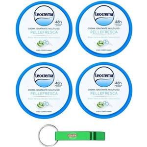 Beni Culinari Leocrema Crema Idratante Multiuso Pellefresca, crema idratante multiuso con aloe vera e acido ialuronico, ideale per viso, corpo e mani, pelle fresca 150 ml + Beni Culinari