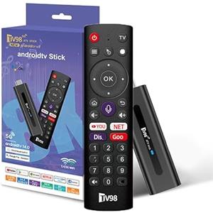Tvszizx Android TV Stick 4K 2G+16GB H313 Quad-Core 64bit WiFi5 Dual 2.4G/5G WiFi HDR10+ HD Smart TV Stick Box (TV2)