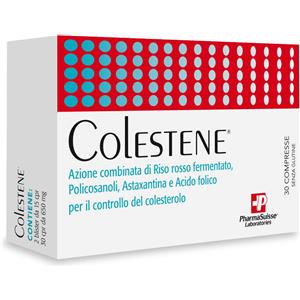 Colestene - Integratore alimentare per il controllo del colesterolo con Riso Rosso Fermentato, Policosanoli, Astaxantina e Acido Folico - 30 Compresse