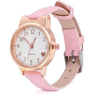 UKCOCO Elegante orologio da polso luminoso da ragazza, facile da leggere, casual, per bambini, Colore: rosa., 21.5X3CM,
