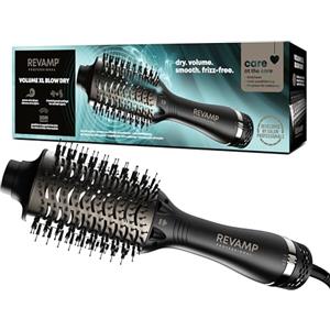 REVAMP Progloss Perfect Blow Dry Styler Air - Spazzola Professionale 4 in 1 con Oli Liscianti, 1200W, Nero